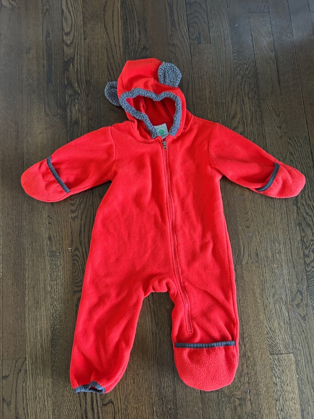 Cuddle Club Red Fleece Hooded One-Piece Romper Hooded Fleece Onesie